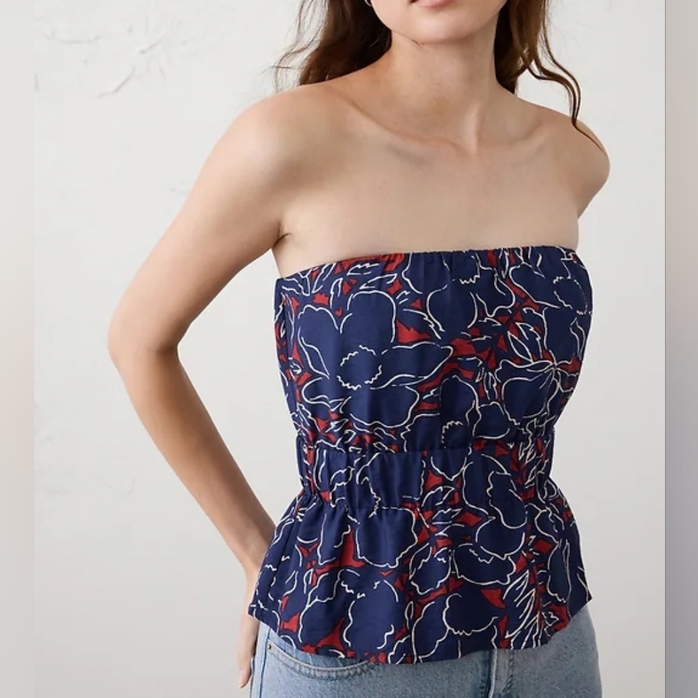 NWT BANANA REPUBLIC | $60 Cinched-Waist Strapless Top - Picture 5 of 6